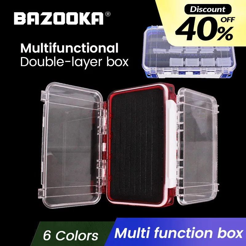 Enlarge Bazooka Fishing Tackle Box Storage Organizer Removable Dividers Soft Bait Protection Function Thicker Frame Lure Box