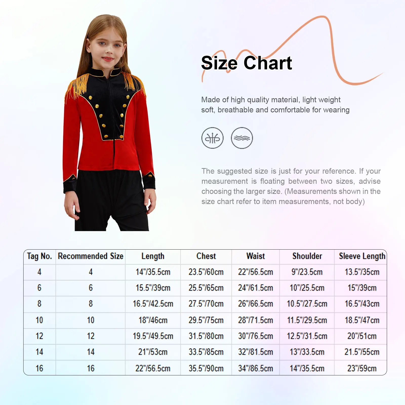 Детский костюм для косплея и представлений девочек Хэллоуина с эполетами