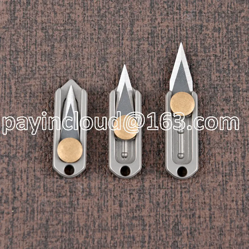 

[EDC equipment library] New titanium alloy push-pull knife key chain mini disassembly express sharp art knife
