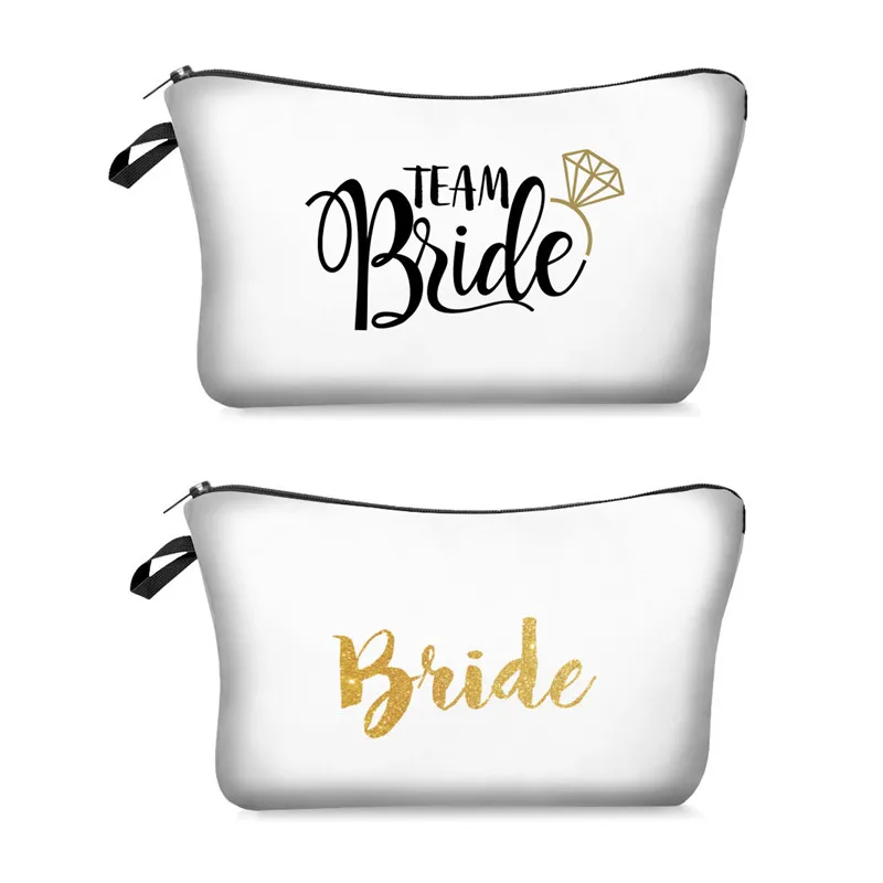 

1Pc Team Bride Make Up Bag Bridal Shower Decor Bride To Be Wedding Decoration Bridesmaid Gift Bachelorette Party Hen Party Gifts