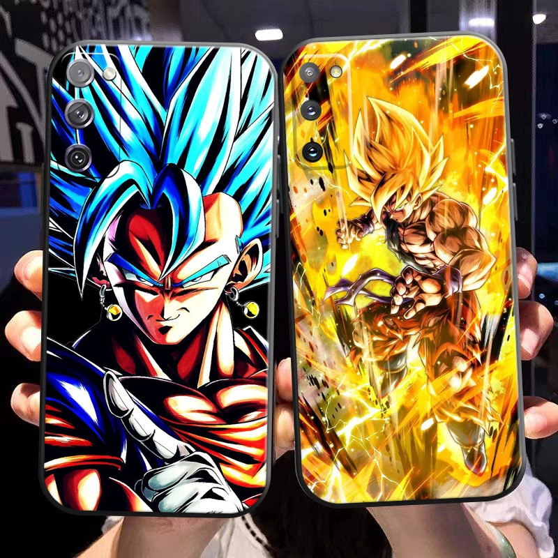 

Dragon Ball Goku Phone Case For Samsung Galaxy S21 S20 Plus Ultra FE 5G Soft Coque Black Funda Carcasa Liquid Silicon
