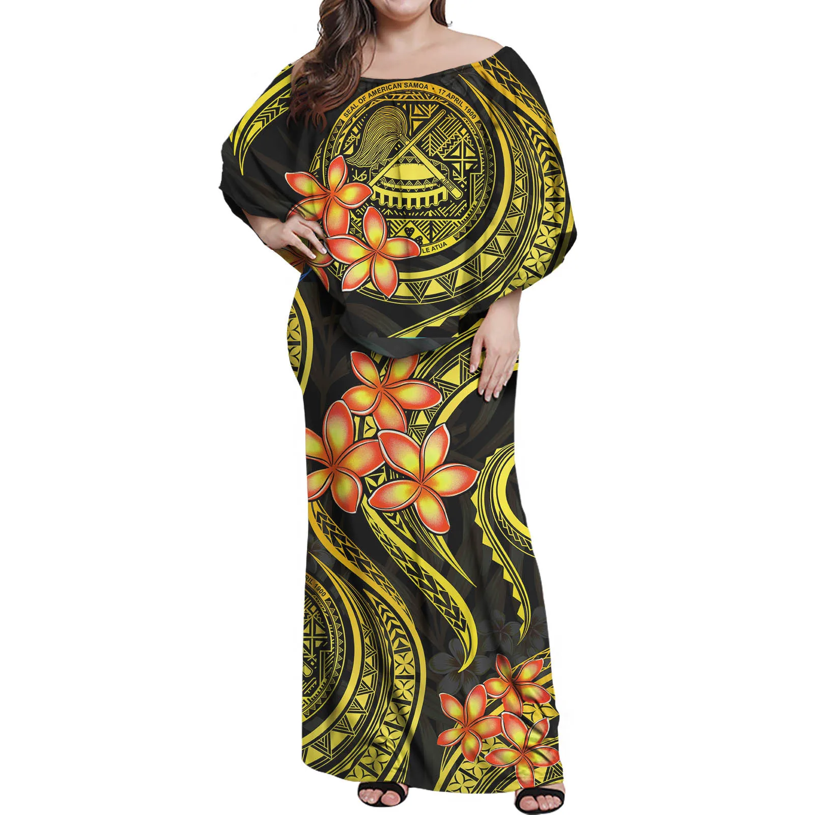 Cumagical 2022 New Arrivals Fashion Sexy Party Dresses Polynesian Tribal Hawaii Flower Print Ladies Clothes New Dresses