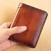 High Quality Genuine Leather Men Wallets Attack on Titan Symbol Cover Short Card Holder Purse Trifold Men's Wallet 6