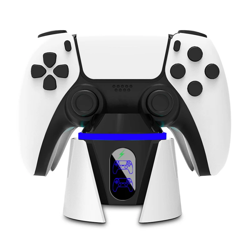 

Safe Wireless Charger Stand High-speed Transmissio High Quality Stand Charger With Rotating Lamp Dual Usb Handle For Ps5 Compact