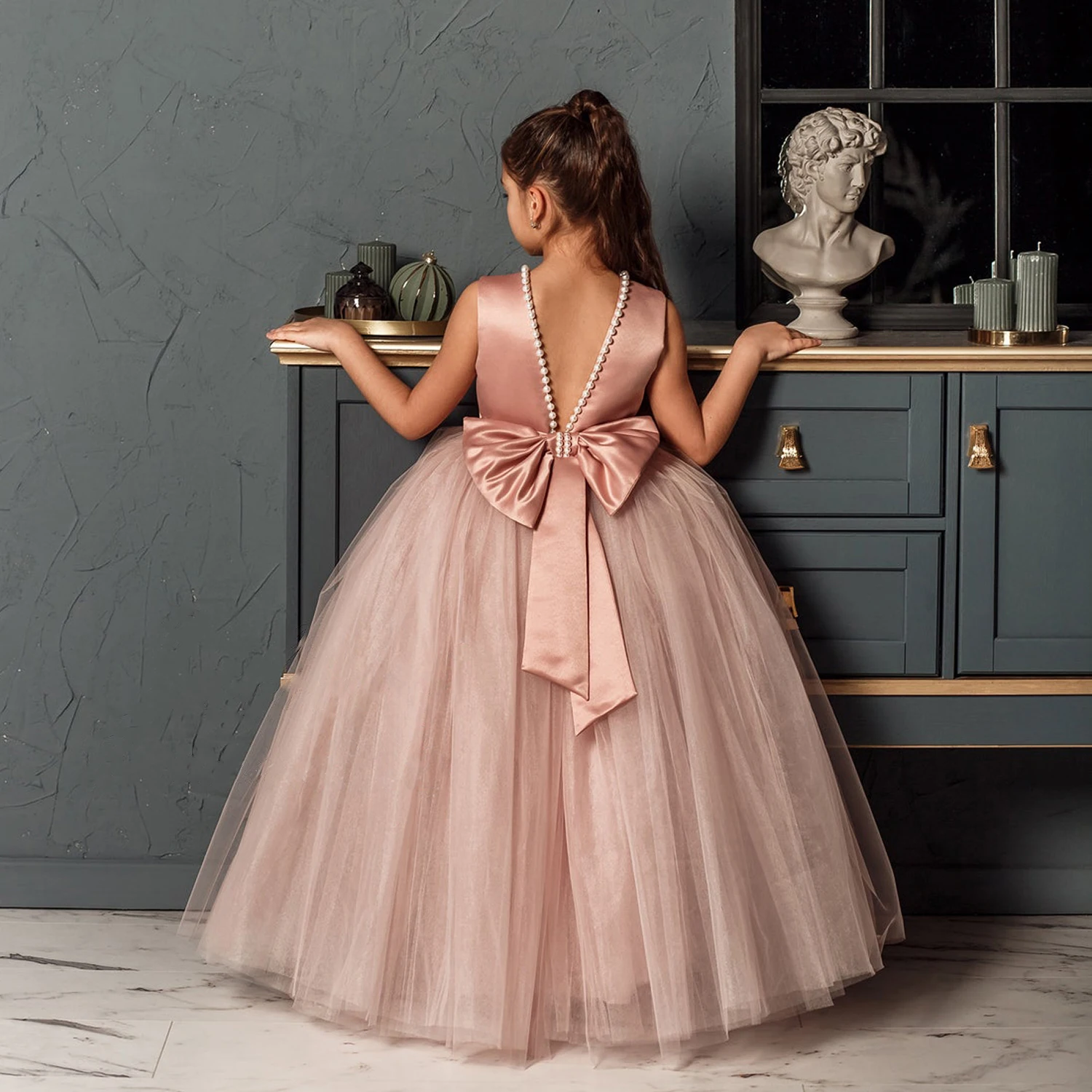 

New Year Red Costume Girls Dress Christmas Princess Dress Wedding Party Dresses Sequin Vestido Children Dress For Teenage Girls