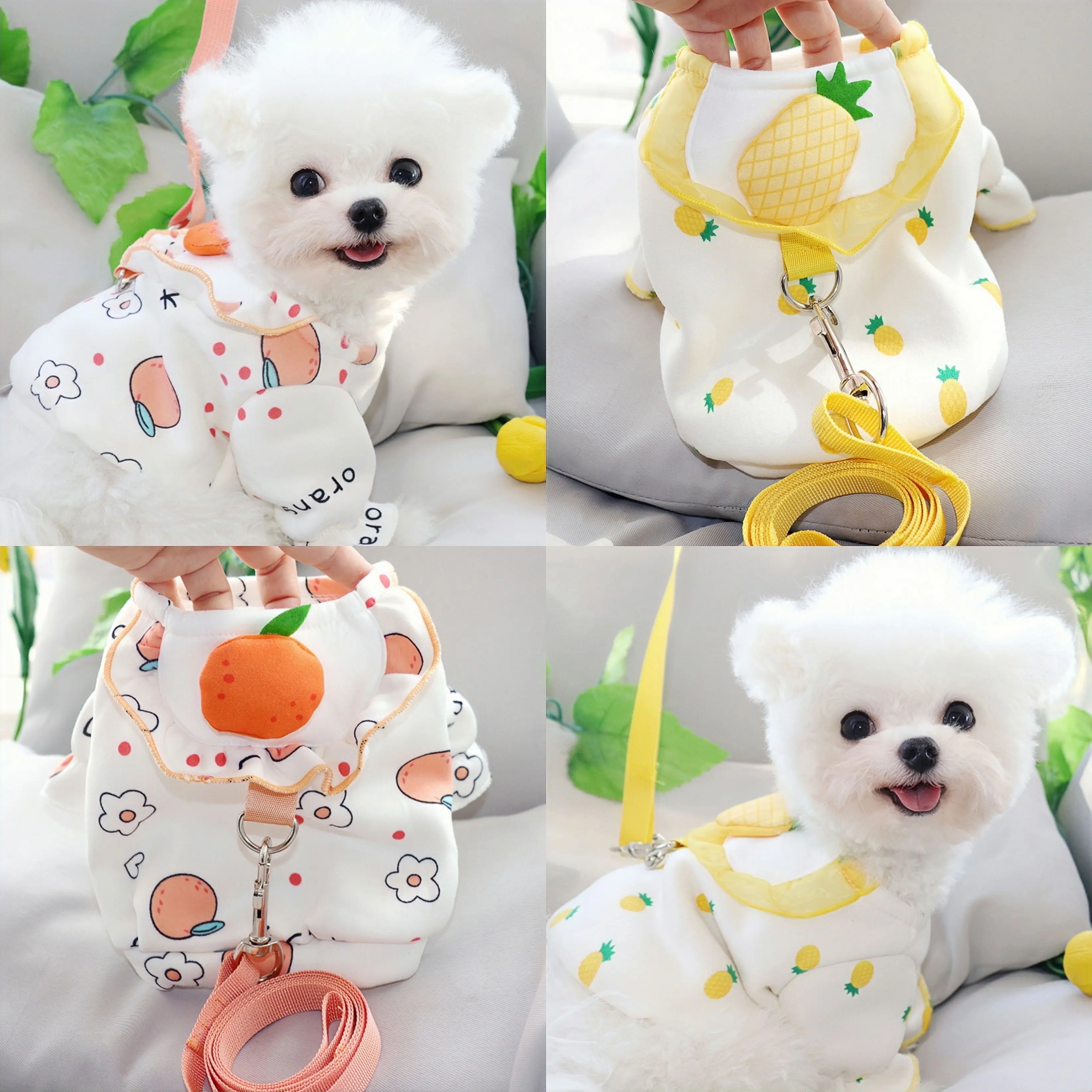 

Rope Kawaii Pattern Traction Winter Medium Puppy Pet Autumn Sweet Traction Vest Vest Small Clothes Dog Poodle Cute Suit Kitten