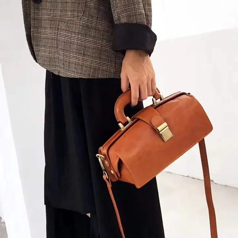 Crossbody Bags for Women Women's Fashion Vintage Lock Design Leather Handbag Luxury Brand Designer Ladies Shoulder Bag 2023 New