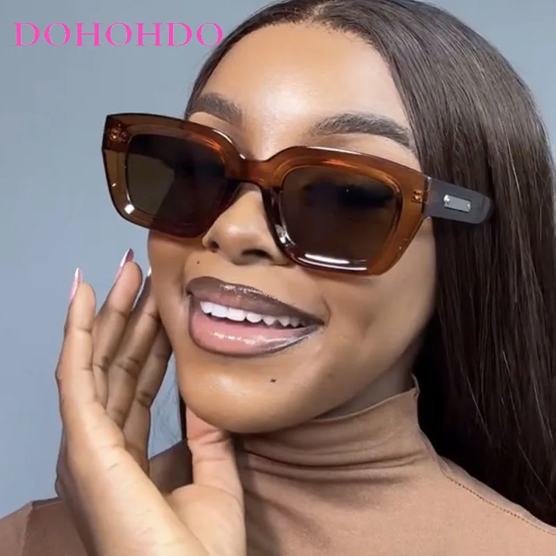 DOHOHDO новые квадратные ретро мужские и женские очки с одинаковыми солнцезащитными