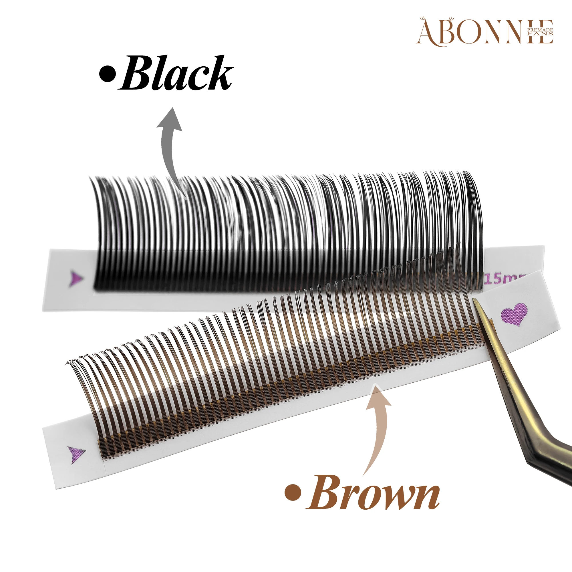 Abonnie коричневый черный 5D W стиль Flora объемные наращивание ресниц натуральные