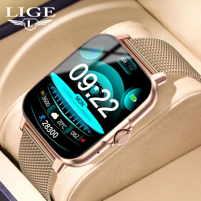 

LIGE New NFC Women Smart Watch Men Full Touch Sports Fitness Watch Waterproof Bluetooth Call For Huawei Xiaomi smartwatch Mens