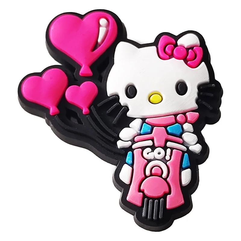 Aoger 23pcs/set Cartoon Hello Kitty series Shoe Charms Croc Charms Stitzer Mickey Donald Duck Strawberry Bear Shoe Decoration PV