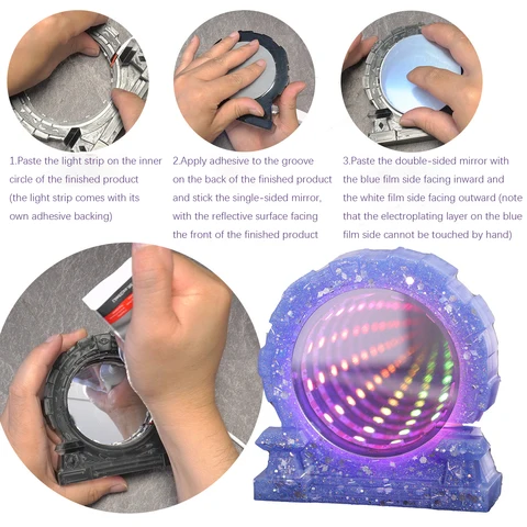 Гетеромерная дверь силиконовая форма магическое светодиодное зеркало полосы света Сделай Сам эпоксидная смола силиконовая форма орнамент волшебное Ремесло Украшение