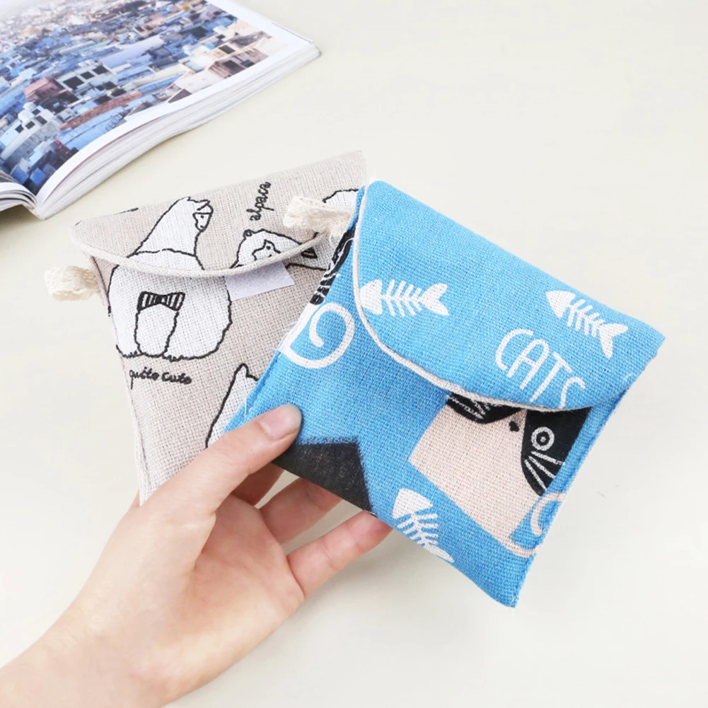 

New Sanitary Pad Pouch Mini Folding Women Cute Bag For Gaskets Napkin Towel Storage Bags Pouch Case Sanitary Pad Organizer