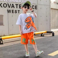 1 14y childrens suit 2022 baby boy summer new kids girl clothes outfits short sleeve shirt shorts two piece set
