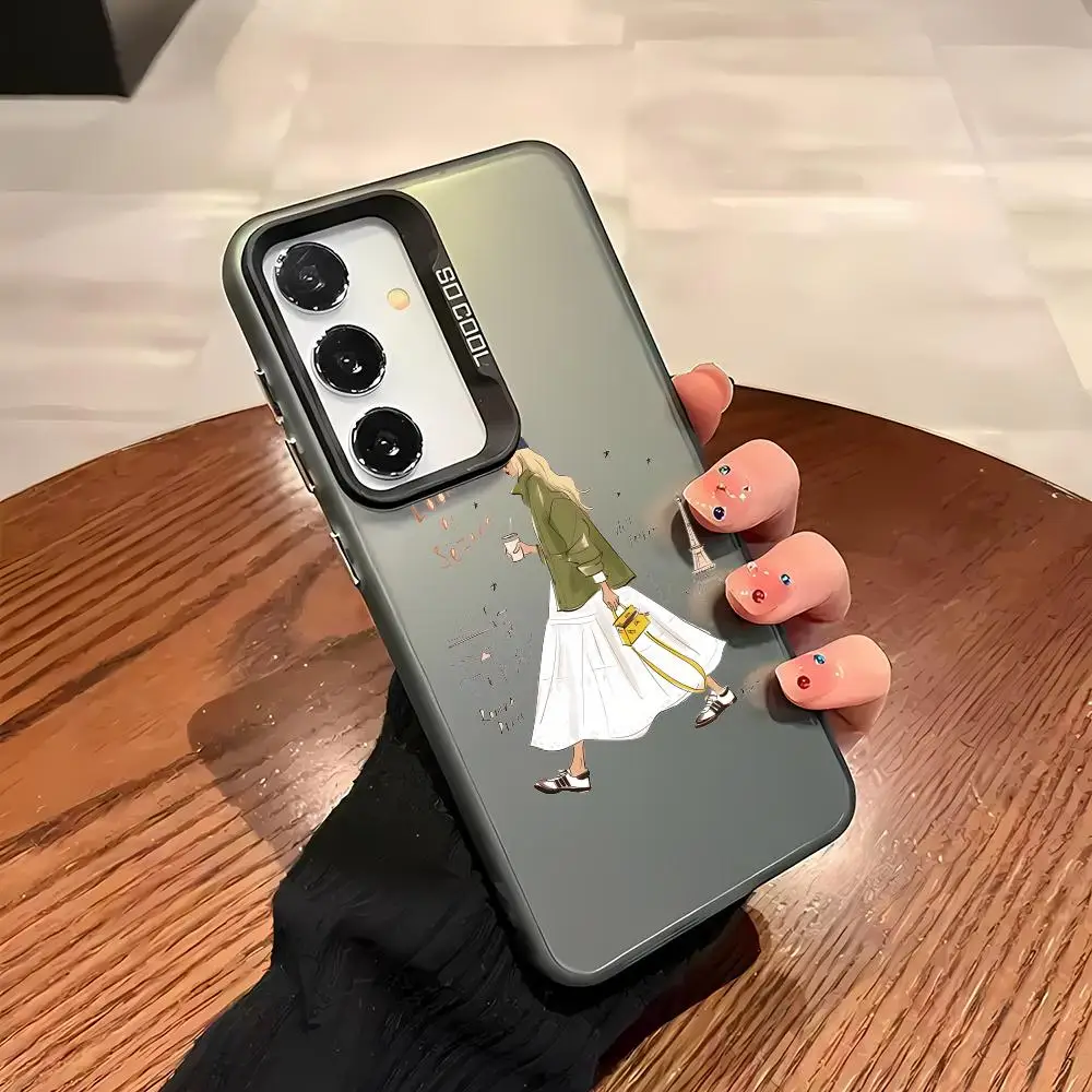 Чехол для телефона S-Sezane Samsung Galaxy S25 S24 S23 Ultra S22 Plus S20 A55 лазерный цветной