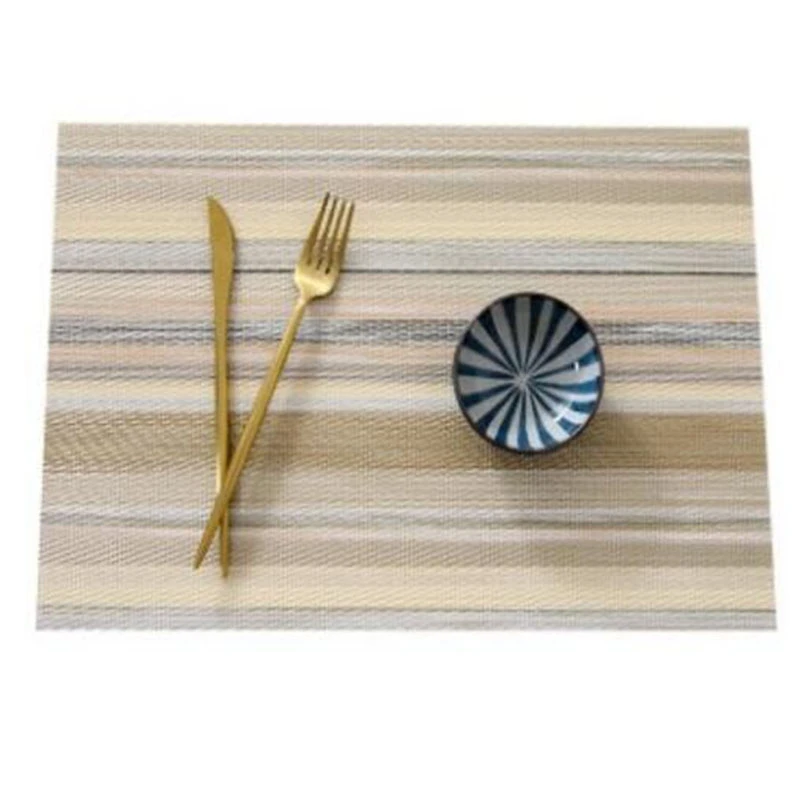 

6PCS PVC Non-Slip Placemat Waterproof Oil-Proof Table Mat Tableware Eco-Friendly Heat-Resistant Placemats A