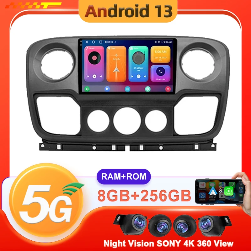 Android 13 для Renault Master Nissan NV400 Opel Movano 2010-2021 радио автомобильные мультимедийные