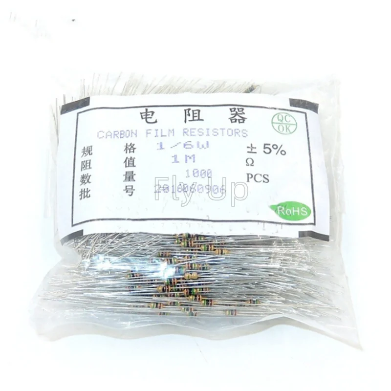 

1000pcs 1/6W Carbon Film Resistor 5% 1R ~ 10M 0R 10R 100R 220R 330R 1K 2.2K 3.3K 4.7K 10K 22K 47K 100K 1M 0 10 100 220 330 ohm