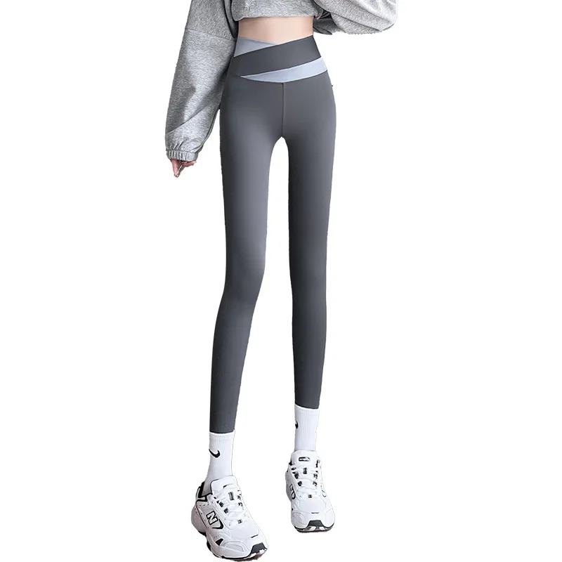 Tighten The Abdominal Buttocks Pants Women's Fall Thin Section Outside Wear Fitness High Waist Thin Legs Yoga Bottoming