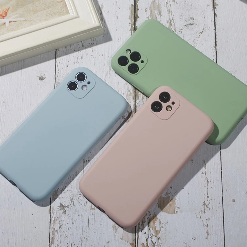 

Phone Case For iPhone 11 13 12 Pro Max Xr X Xs Max 8 7 Plus 6 6s 12 Mini Official Original Liquid Silicone Soft Shockproof Case