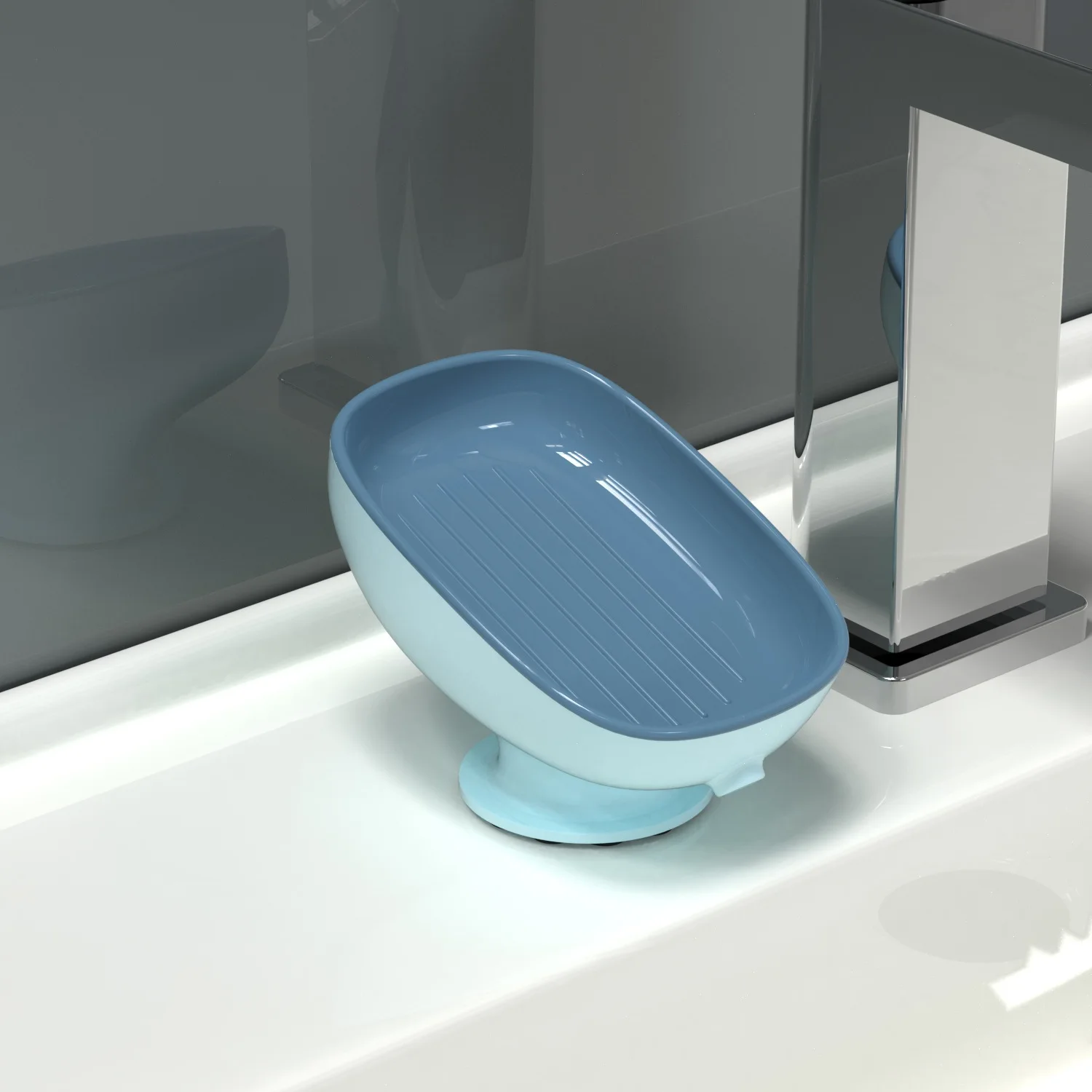 

Portable Soap Dish Suction Cup Drain Soap Holder Bathroom Soap Box Bath Soap Storage Container Household Shelf Accessories
