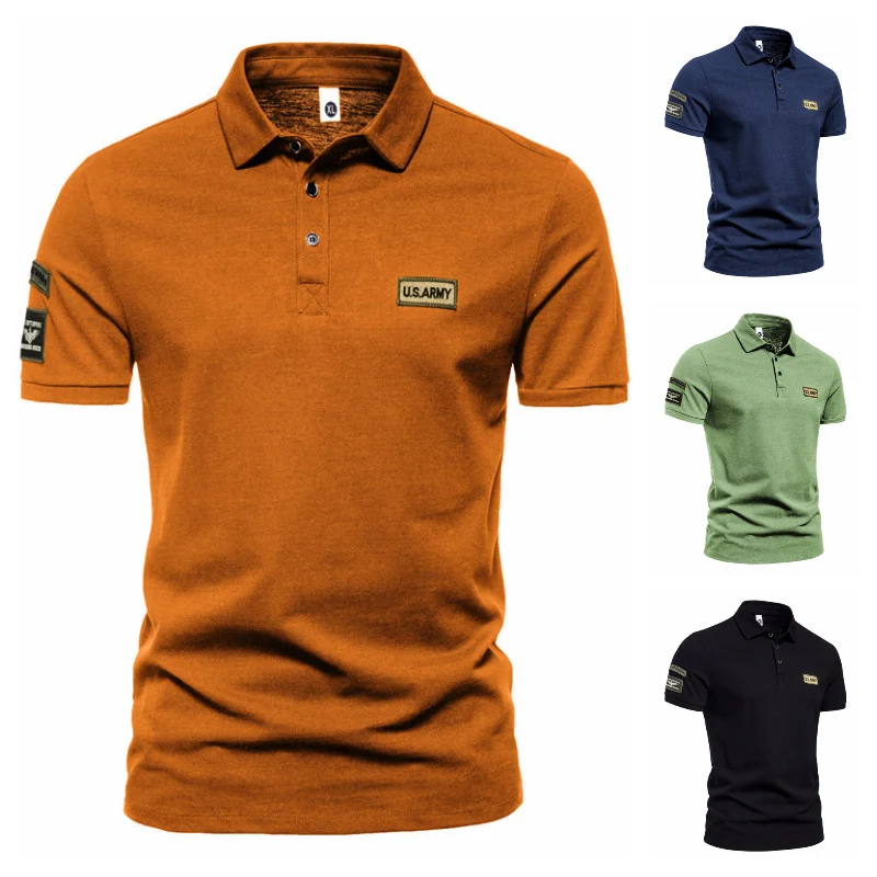 

Summer New European and American Men's Outdoor Military Style US Air Force Short-sleeved Daily Casual All-match Lapel Shirt