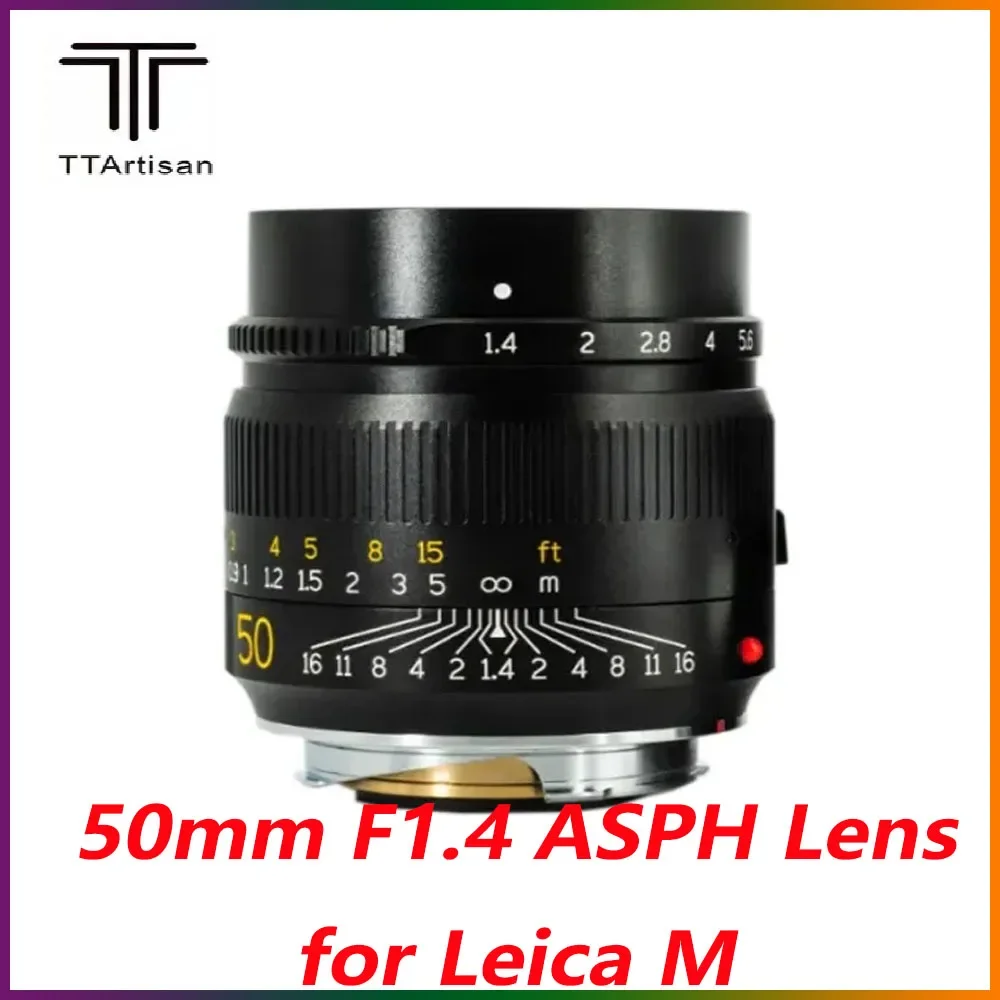 Объектив TTartisan 50 мм F1.4 ASPH для камеры с креплением Leica M большая диафрагма MF