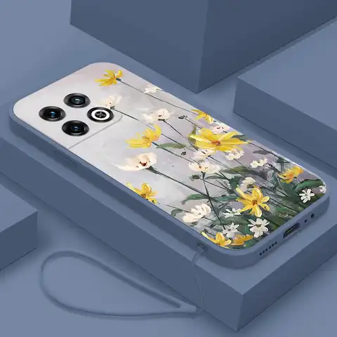 Противоударный чехол с ремешком для Oneplus 10 Pro Чехол милые цветы для телефона Oneplus 10T 9R 9RT 9 8 7 7T Pro Аксессуары