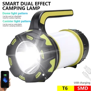 camping lanterna rechargeable camping flashlights 6 modes led lantern torch 3000mah power bank ipx4 waterproof emergency lights free global shipping