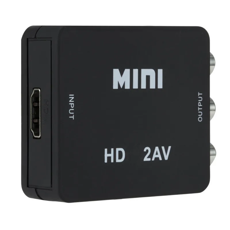 

Montions HDMI2AV RCA/CVSB L/R Video to HDMI-compatible AV Scaler Adapter HD Video Converter Box 1080P Support NTSC PAL