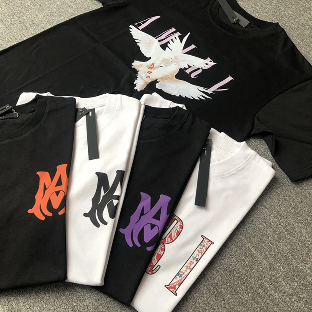 

23SS T-shrit For Men Hip Hop Streetwear Kanye West 1:1 100% Cotton Brand Letter Flower Print Oversized Causla Women Tops Tees