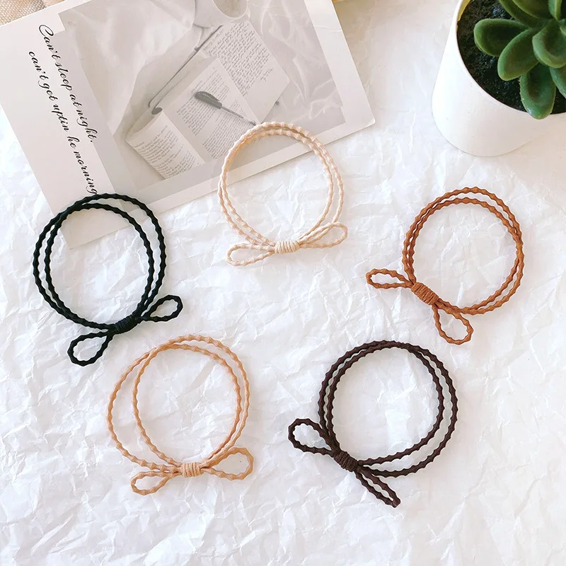 

Simple Basic Hair Rope Korean Version Hair Binding Rubber Band Headband Hair Ornaments Handmade Bow Hair ring Headdress Women