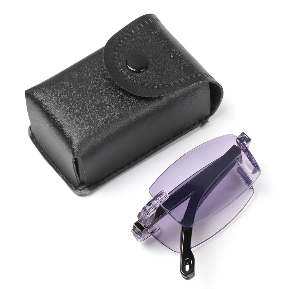 

Unisex Portable Folding Reading Glasses Diamond-cut Anti-UV Blue Rays Presbyopia Eyeglasses with Glasses Case Vision Care