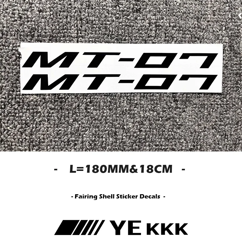 2X 180MM Motorcycle Fairing Shell Hub Head Shell Fuel Tank Sticker Decal White Black For YAMAHA MT07 MT-07 FZ07