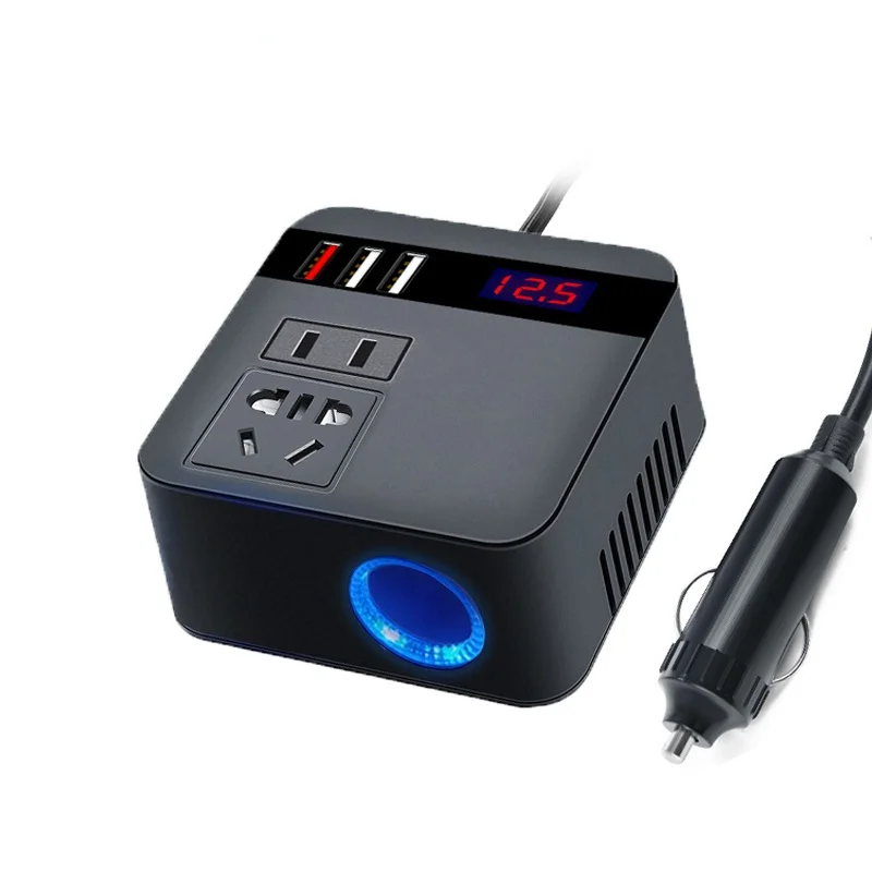 

RYWER auto 150W 12V/24V cc a 220V ca accendisigari alimentatore adattatore Inverter con caricatore USB QC 3.0 ricarica ra