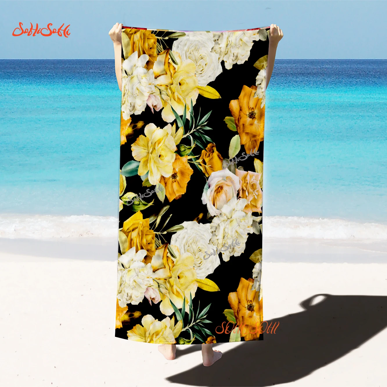Art Watercolor Floral Beach Towel Microfiber Swimming Bath Towel For Adults Gift Quick Dry Face Towels