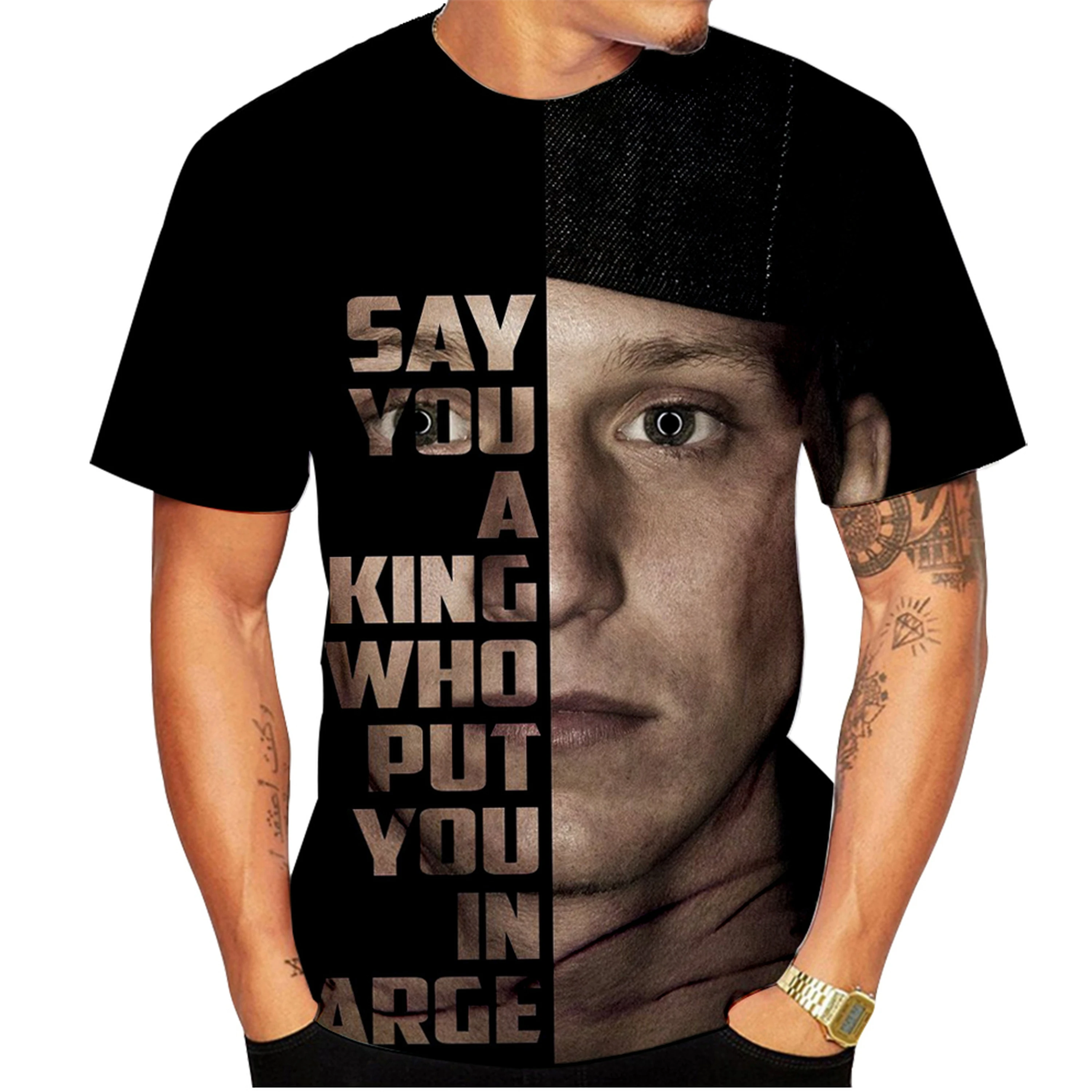 Новинка лета 2023 футболка с 3D принтом Nf в уличном стиле хип-хоп мужская и женская