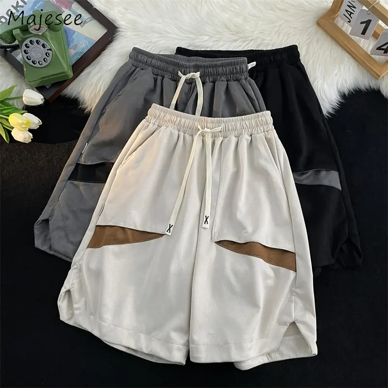 

Casual Shorts Men Sporty Trousers Jogger Baggy M-3XL Drawstring Panelled Teens Streetwear American Fashion Clothing Summer Chic