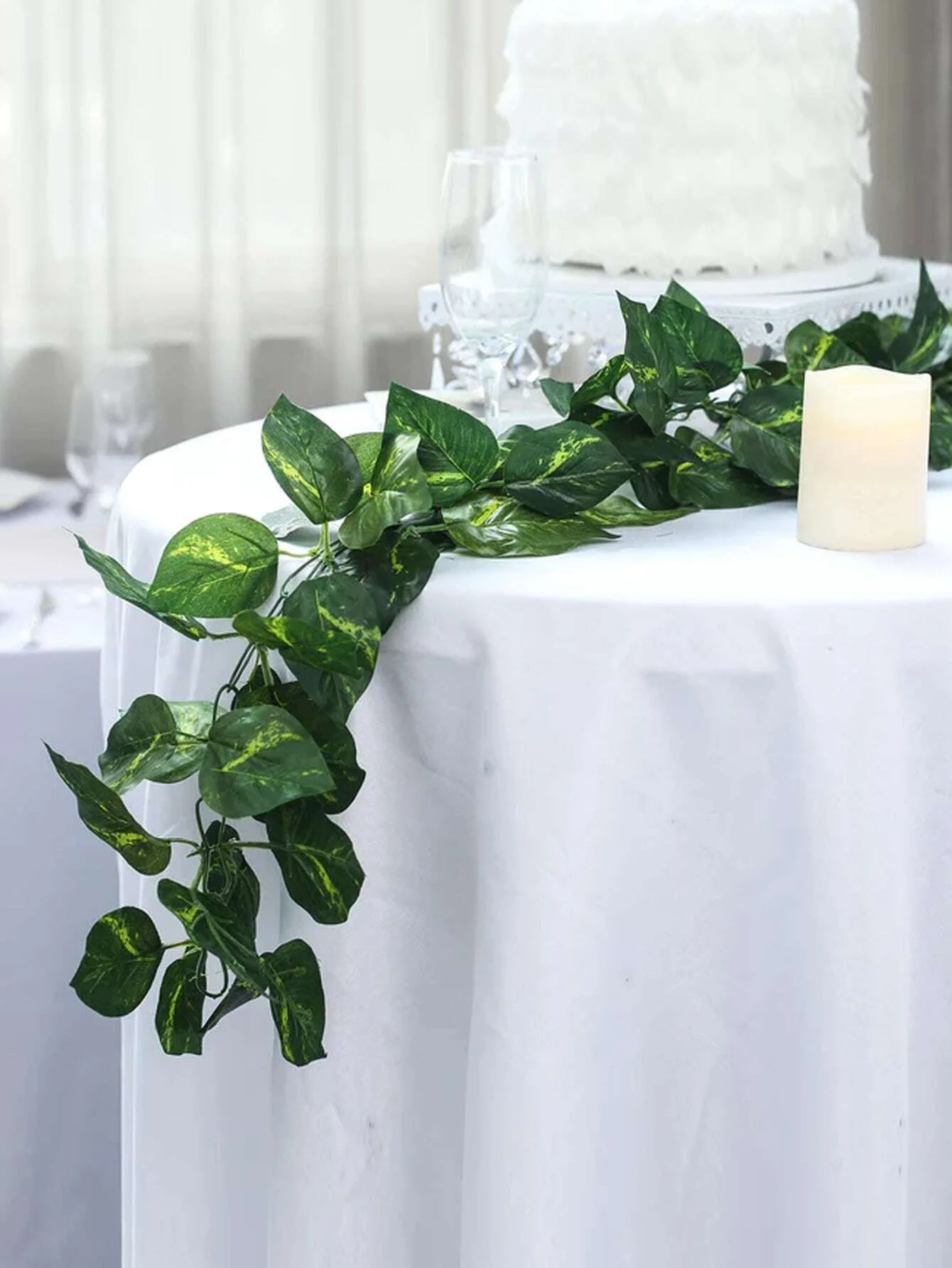 Искусственная Зеленая Гирлянда Из Ротанга Цельный Подвесной Кулон Листовая