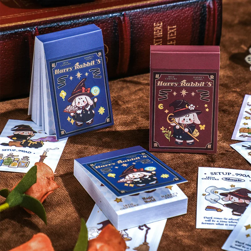 Harry Potter Mini Notebook Stickers Cute Portable Book Material 50pcs DIY Handmade Craft for Students Toys