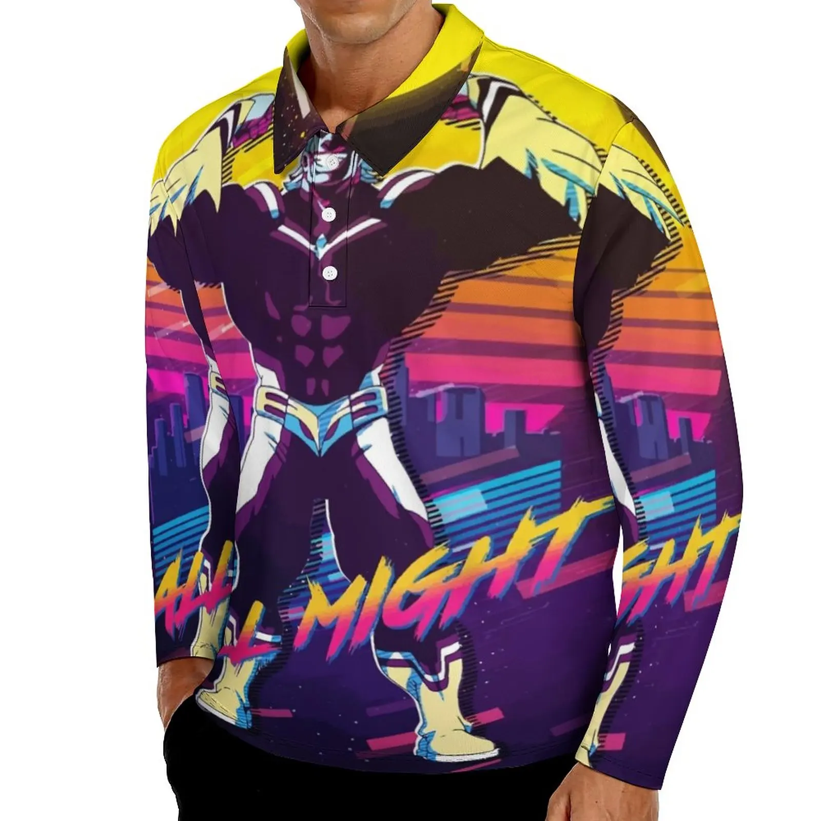 

Рубашка-поло с длинным рукавом и принтом «Моя геройская Академия»