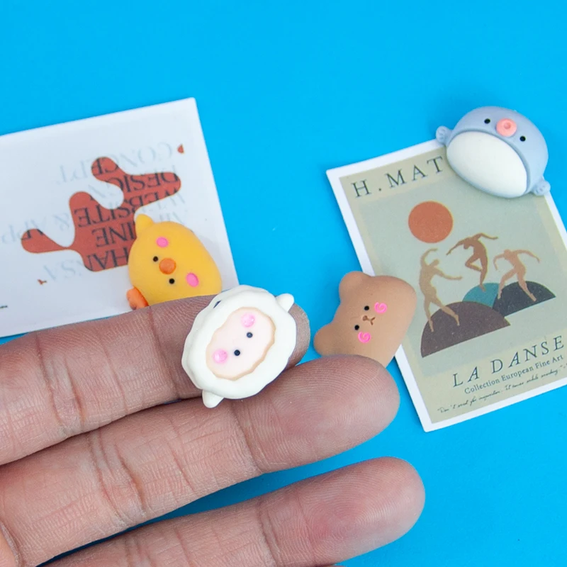 2 шт. мультяшная голова животного кролик овца кошка магнитные наклейки белая