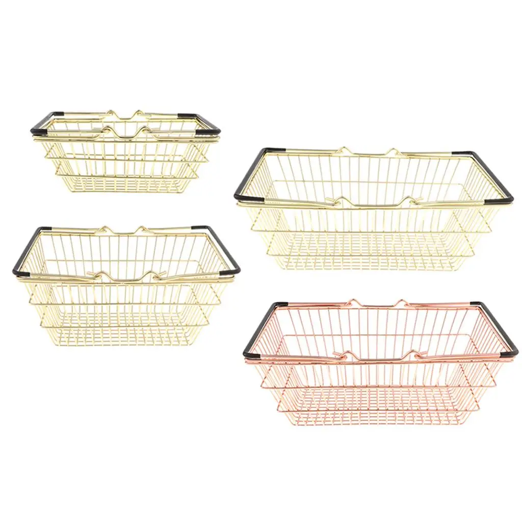 

Mini Shopping Basket with Metal Frame, Holder Storage Toy