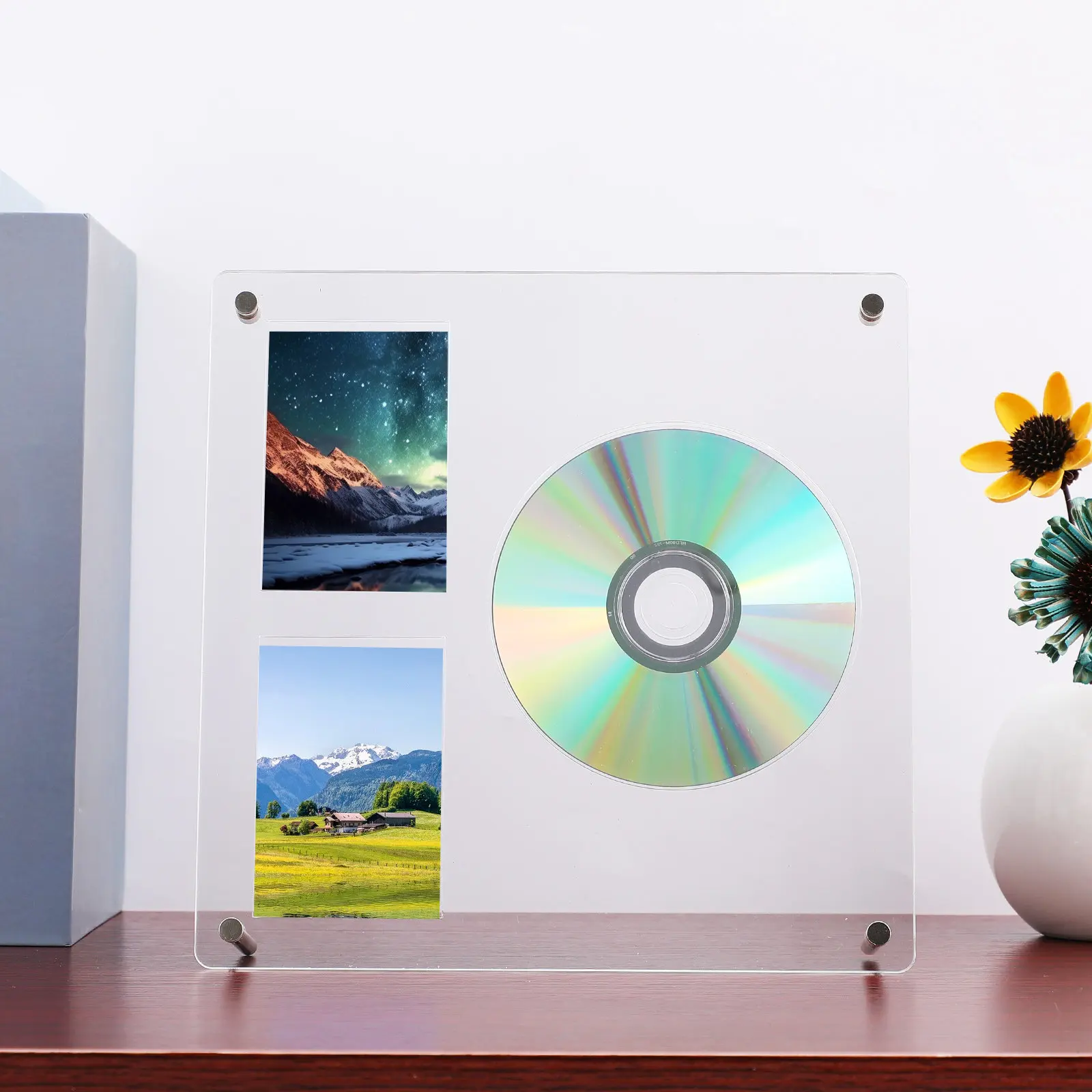 Фото Подставка для CD-дисков и фотокарточек K-pop, акриловая прозрачная компактная настольная полка-держатель, многофункциональная, прочная, элегантная. №5