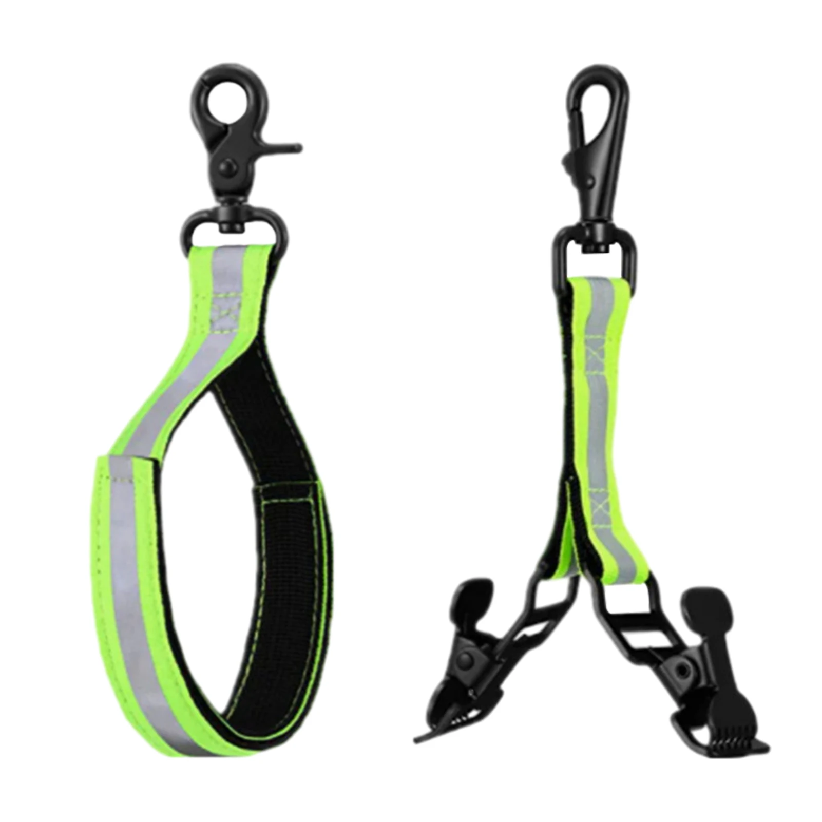 

2pcs Glove Strap Green Hard Hats Double Clip Reusable Hiking Long Elastic For Firefighter Durable Towels Buckle Hanging