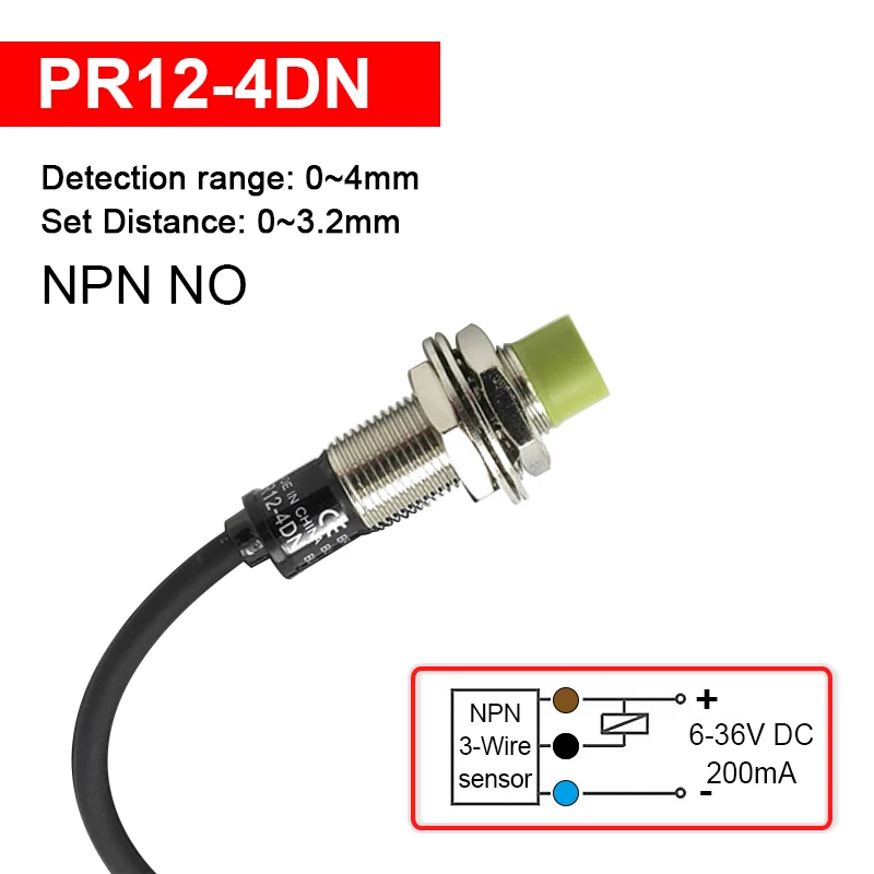 Флуоресцентный цилиндрический мини-датчик приближения флуоресцентный 3-проводной NPN 2-проводной NO NC 4 мм расстояние обнаружения