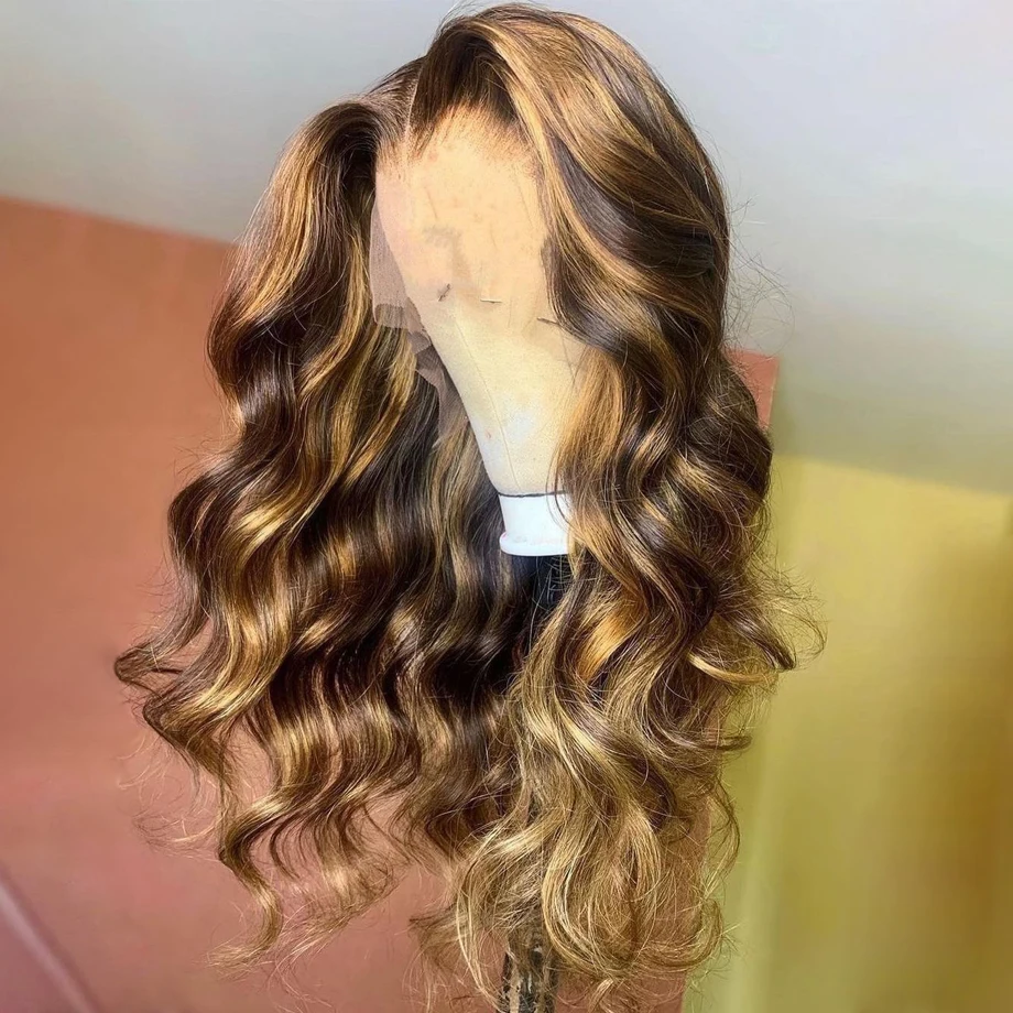150 плотность хайлайтер блонд BodyWave Шелковый Топ еврейские парики двойные