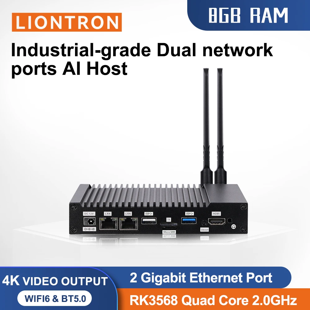 

Liontron Mini PC Rockchip RK3568 Desktop Computer 4K output Android Linux Development Industrial AI host Dual Network ethernet