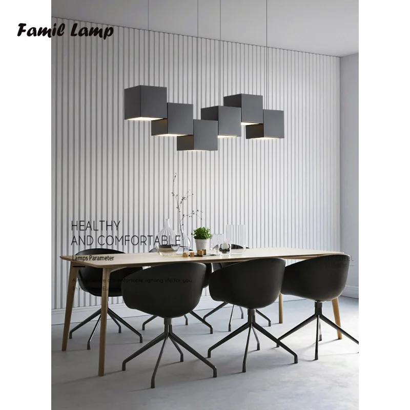 

Minimalist LED Pendant Lights Dining Room Bar Table Lights Office Designer Creative Geometric Dining Room Decoration Maison