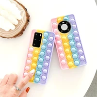 pop fidget toys push bubble shockproof silicone phone case for honor 50 30 20 10 9x 8x 8a v40 v30 pro play 3 reliver stress case